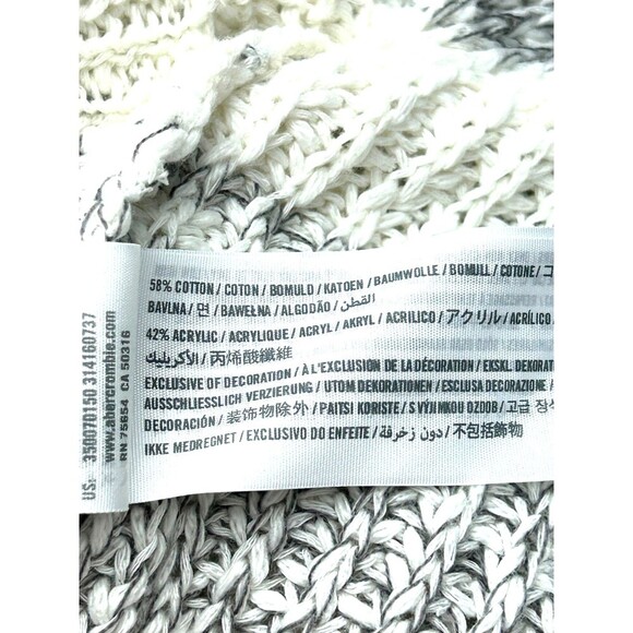 New Hollister Women Oversized Crewneck Sweater Size L Short White Striped 1126U - Picture 11 of 12